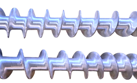 Tornillos sin fin para extrusoras de jabon